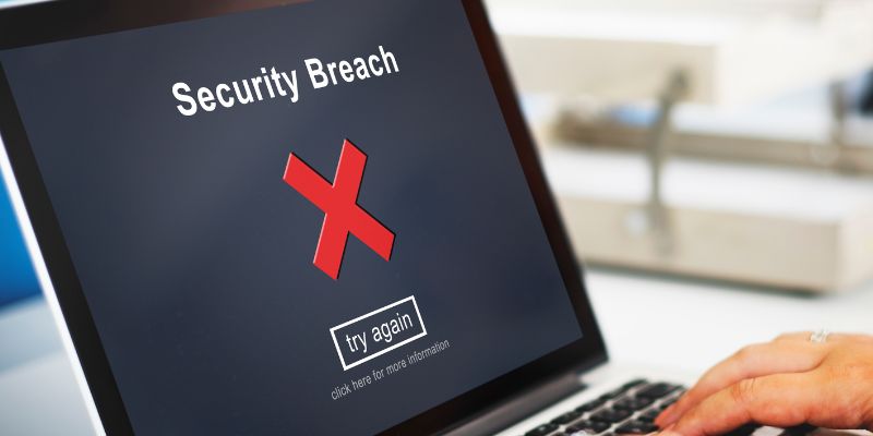 a computer screen with a red x on it